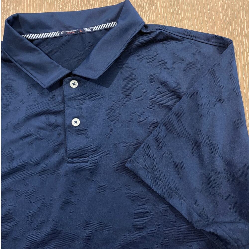 Southern Tide Tide to Trail Short Sleeve Blue Polo Shirt Large Performance Camo